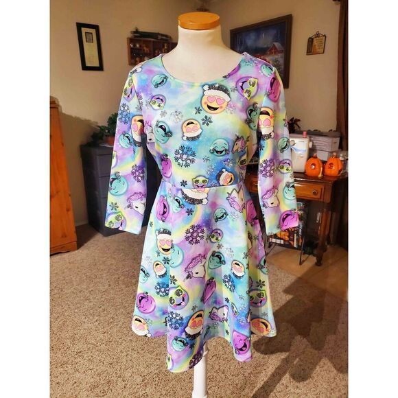 NWT JUSTICE EMOJI UNICORN  DRESS - Picture 2 of 3